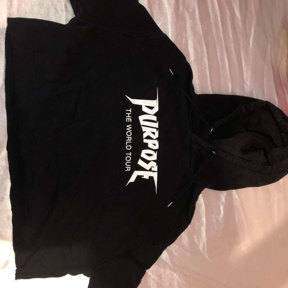 Justin Bieber purpose world tour cropped hoodie
